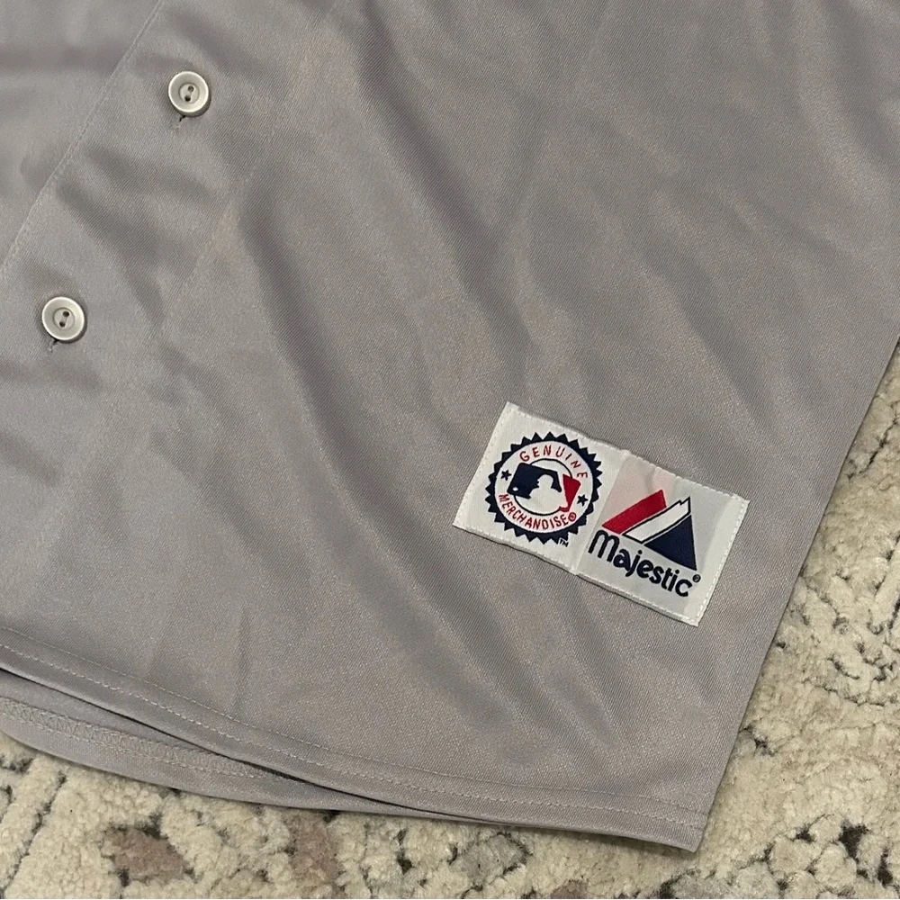 Majestic Authentic Chicago Cubs Baseball Road Gray Jersey with Patch Men’s Sz: L - Picture 5 of 6